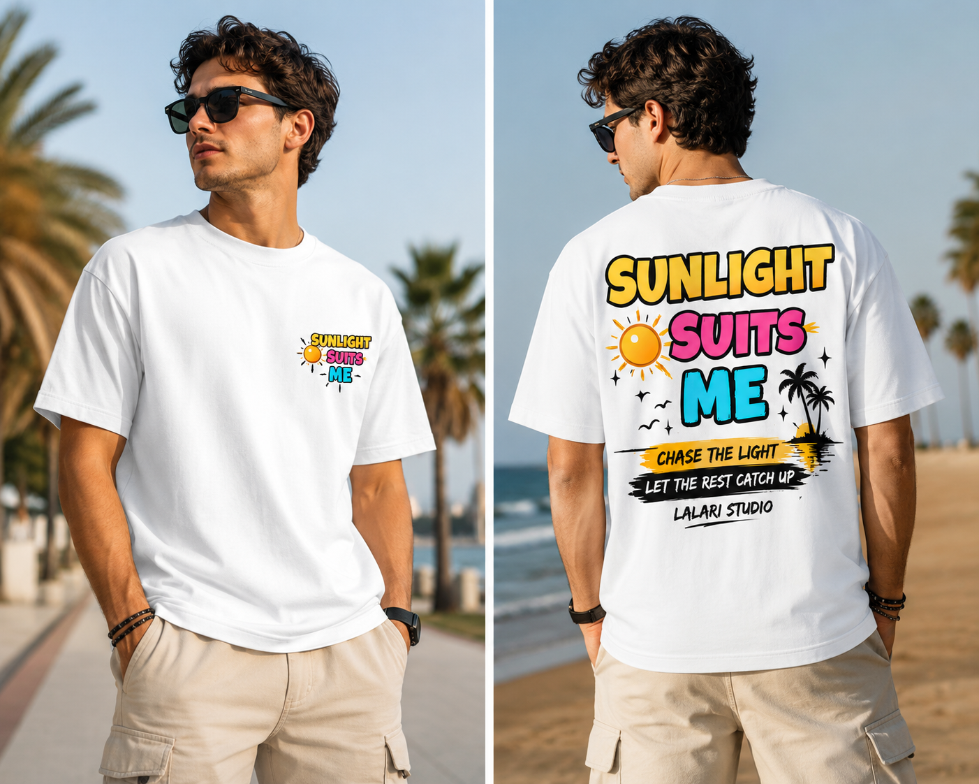 SUNLIGHT SUITS ME – Oversized Graphic T-Shirt | LALARI STUDIO