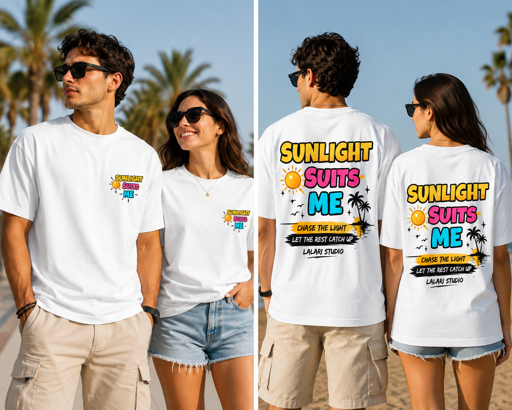 SUNLIGHT SUITS ME – Oversized Graphic T-Shirt | LALARI STUDIO