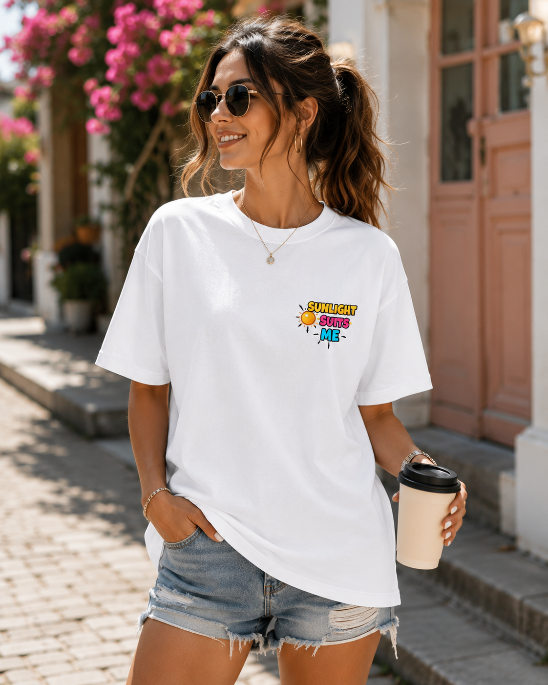 SUNLIGHT SUITS ME – Oversized Graphic T-Shirt | LALARI STUDIO
