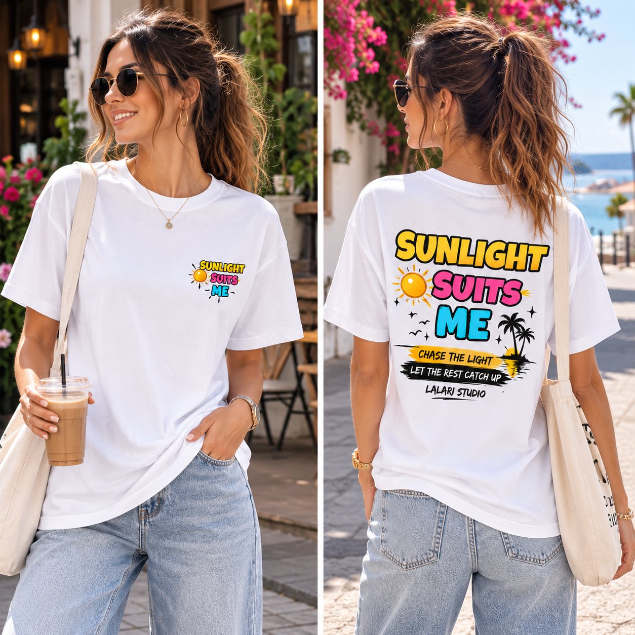 SUNLIGHT SUITS ME – Oversized Graphic T-Shirt | LALARI STUDIO